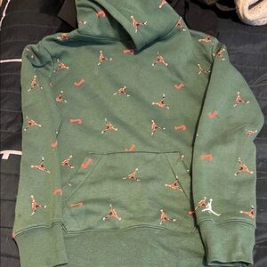 Green Jordan Hoodie with Logo Pattern M